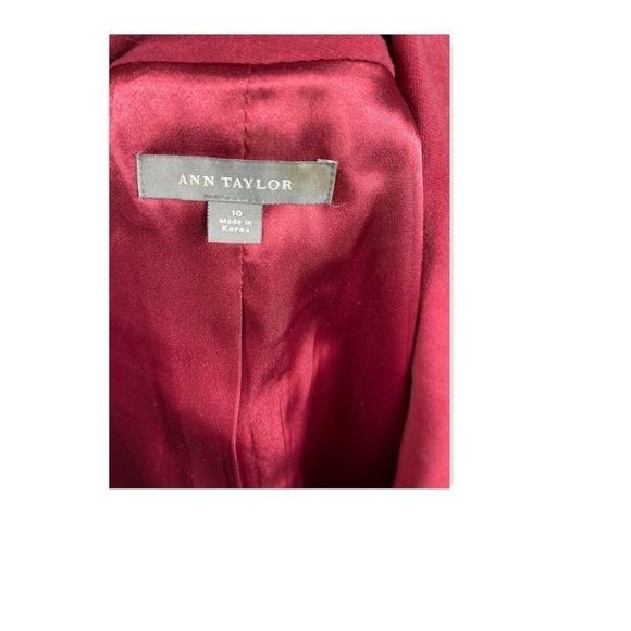 ANN TAYLOR blazer jacket 10 Burgundy Long Sleeve 4 Button - Picture 11 of 11